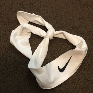 Nike white tie headband